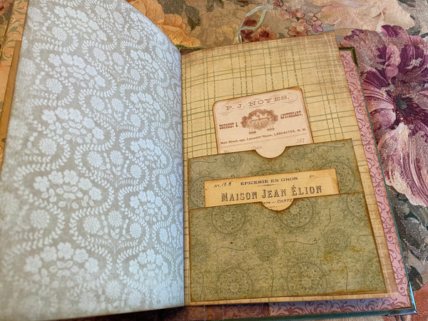 Handmade Vintage Junk Journal "Moody Spring"