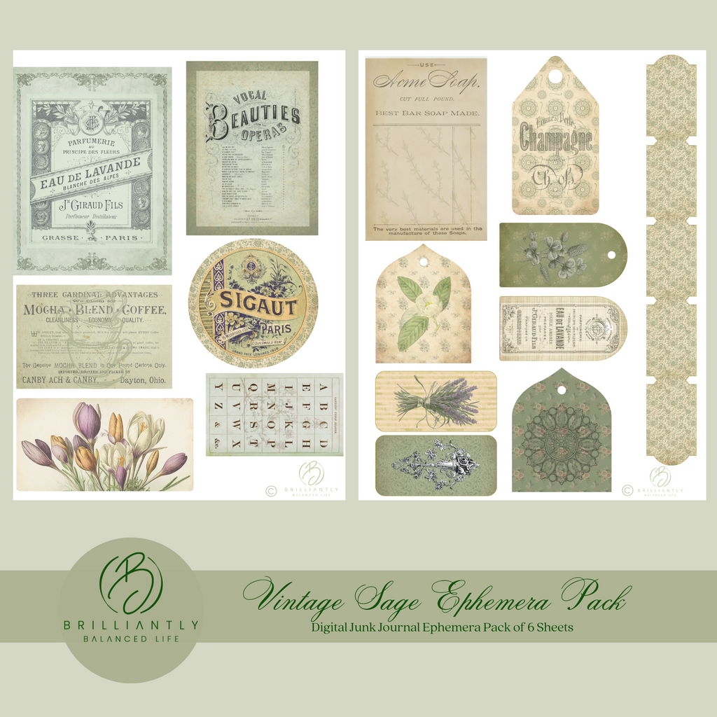Vintage Collage Paper for Scrapbooking: Ephemera Paper for Crafts and Printmaking Cardmaking