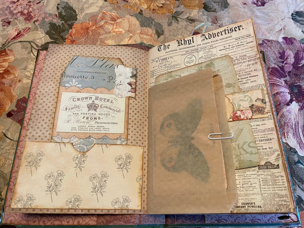 Handmade Vintage Junk Journal "Moody Spring"