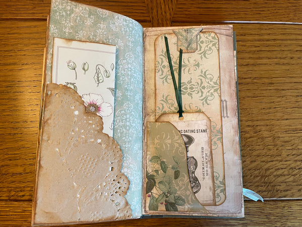 Handmade Sage and Rose Vintage Junk Journal