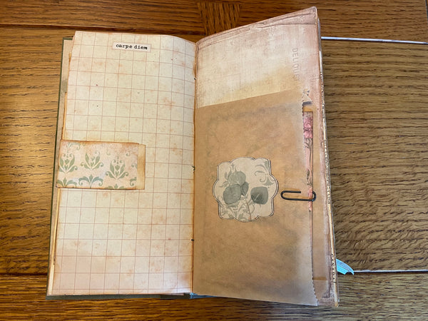 Handmade Sage and Rose Vintage Junk Journal